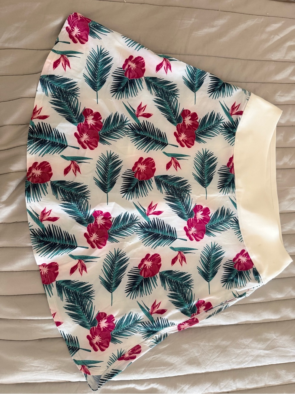 Puma White Tropical Print Mini Skirt with Pink Flowers. Never worn.